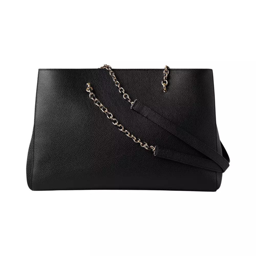 Lily Chain Tote Small Classic Grain Black