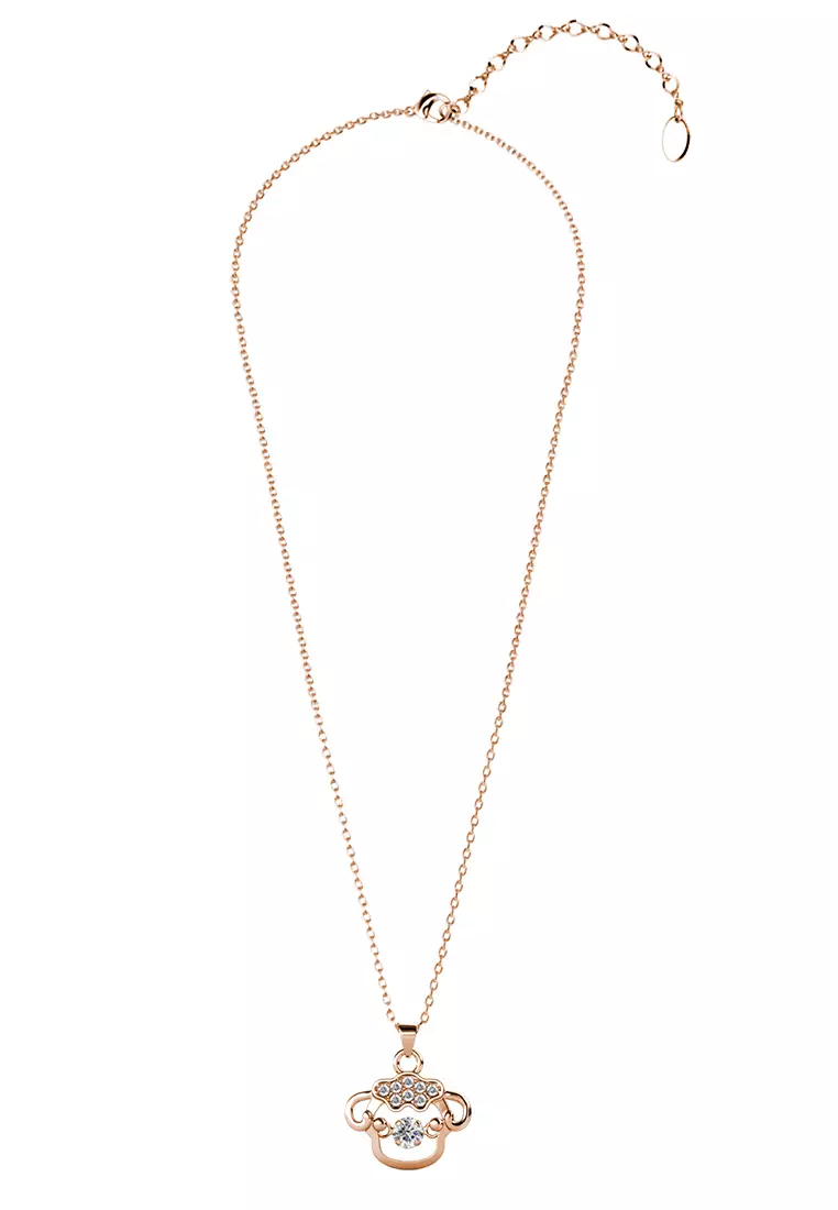 Dancing Shio Pendant Goat ( Kambing ) RG - Kalung Crystal Swarovski by Her Jewellery