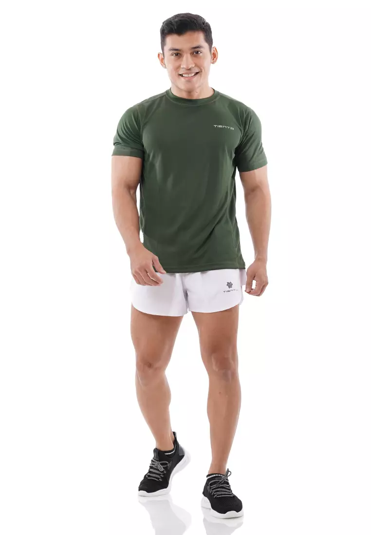 Tiento Kaos Dry Fit Men Army Baju Olahraga Lari Pria