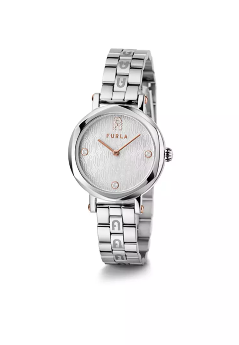 Buy FURLA Watches FURLA PETITE SHAPE Silver Tone Case Silver Dial Watch ...