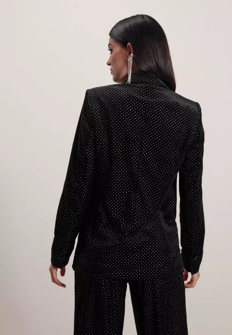 Next black velvet blazer hotsell