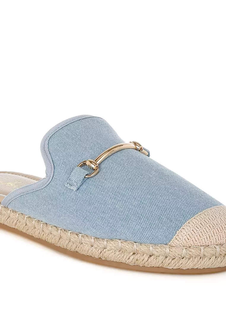 Denim Slip-On Mules in Denim