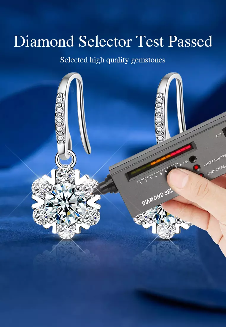 Anting Wanita Perhiasan Berlian Fashion Anting Giwang Cewek Original Earrings Sertifikat GRA silver