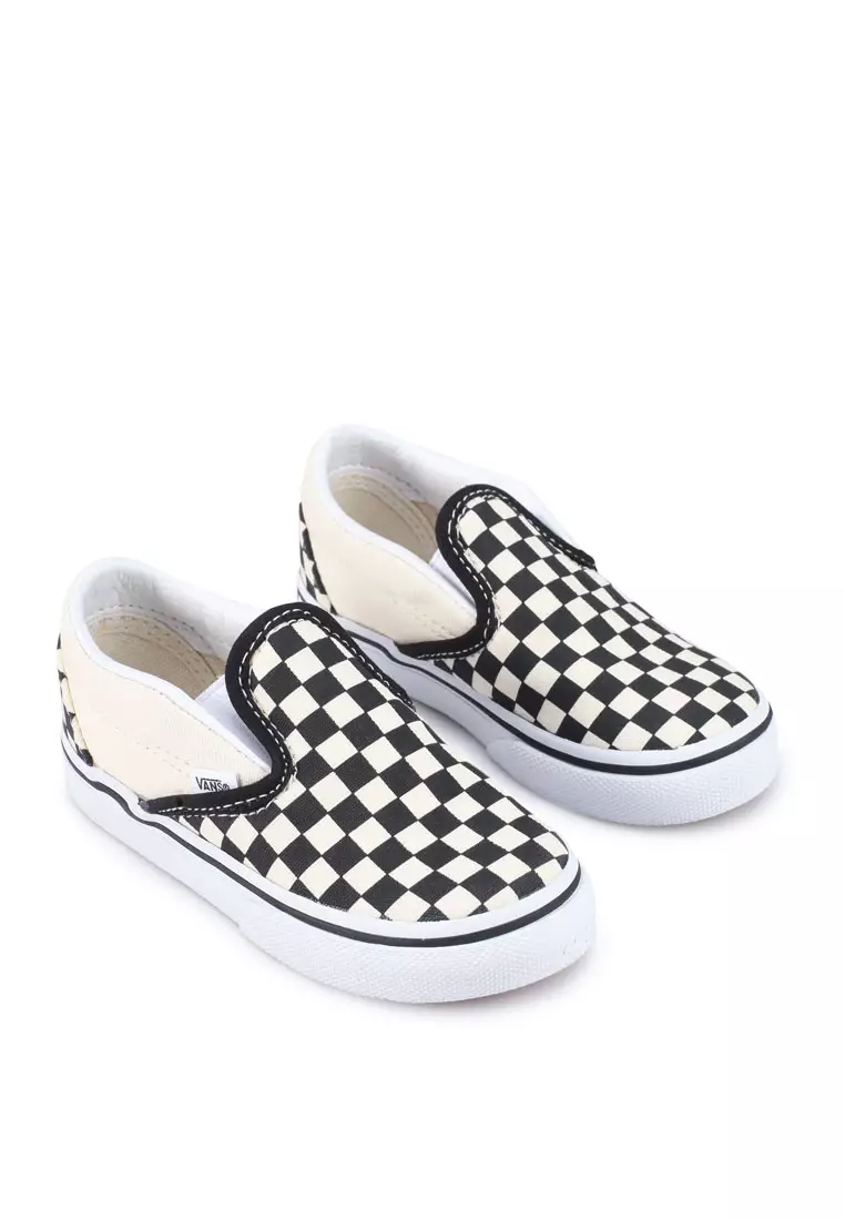 Gingham vans cheap slip on