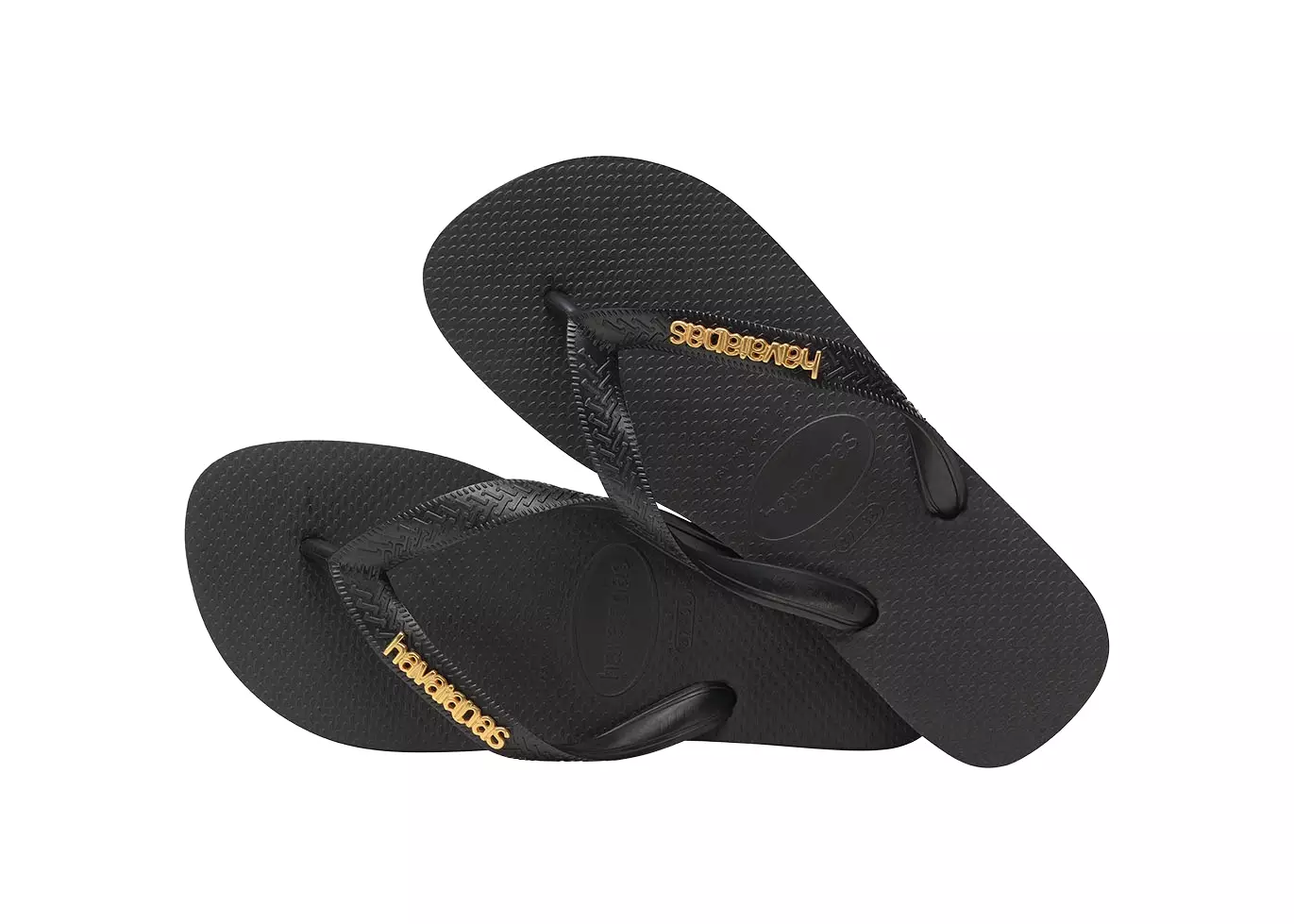 Havaianas Top Logo Metallic 1069-Black/Black - Sandal Pria