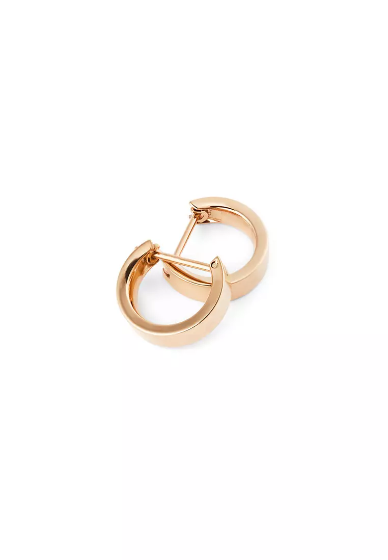 Line Earring Polished Rose Gold 3.5mm - Unisex Earrings for women and men stainless steel Earrings DW Official Authentic Original