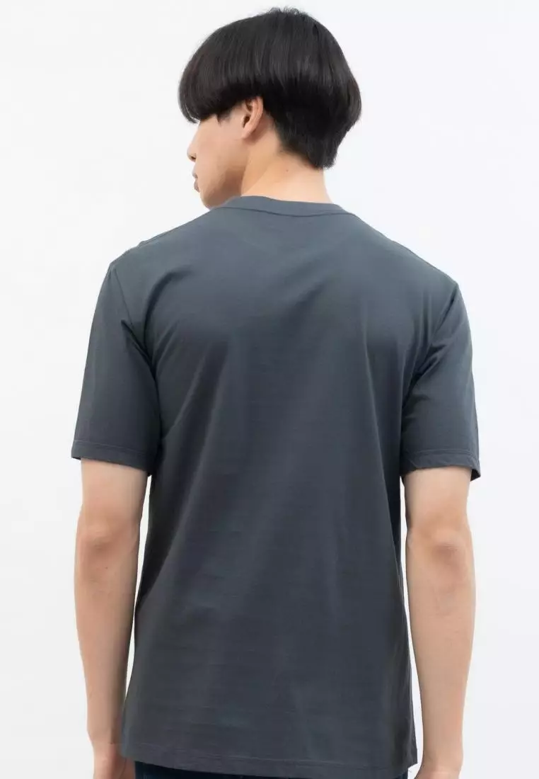 Kaos Polos Pria Premium Katun Combed Lengan Pendek Abu Tua