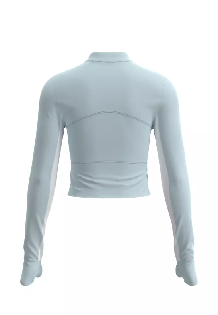 Supplementary Ice Blue Crop Zip Front UV Jacket