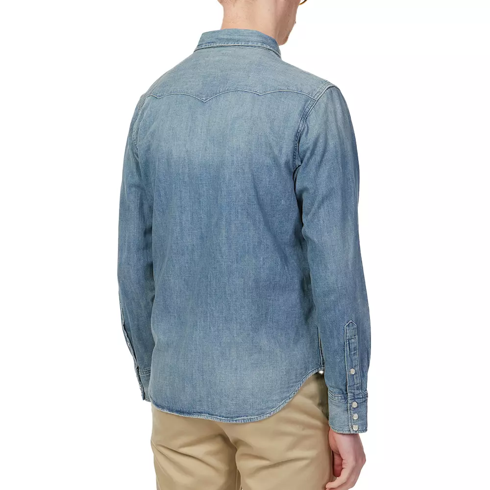 Icon Western Long Sleeves Shirt Washed Denim