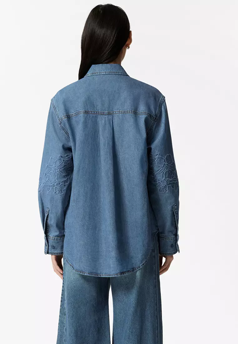 Embroidered Denim Shirt