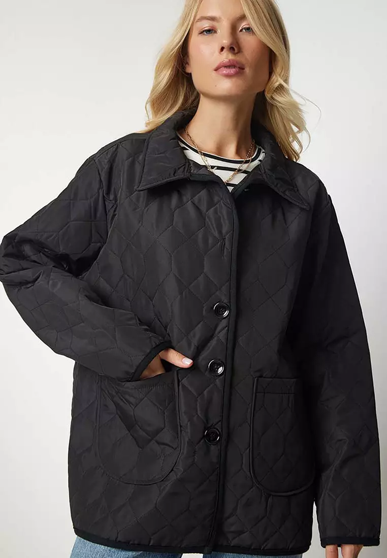 Shirt Collar Quilted Jacket