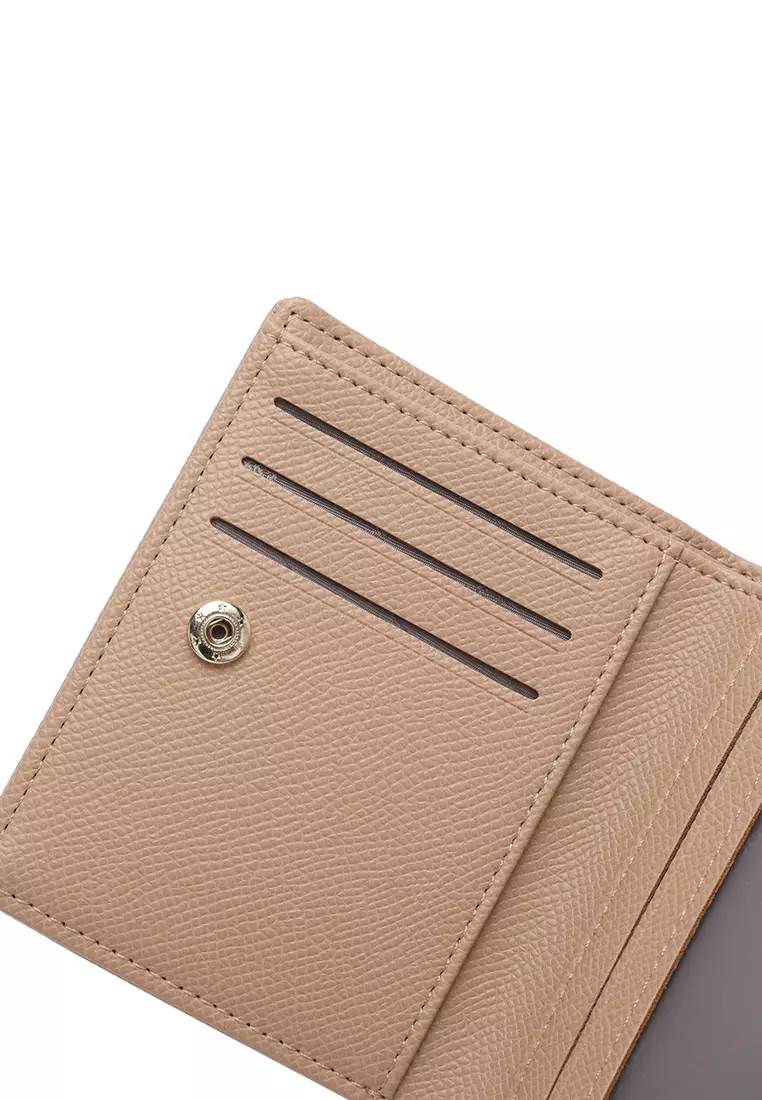 Women's Short Purse With Coin Compartment (Dompet Pendek Wanita Dengan Kompartmen Koin) - Krem