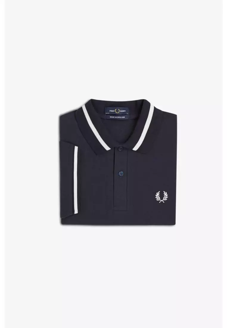 Fred Perry M2 Single Tipped Fred Perry Shirt (Navy / Snow White)