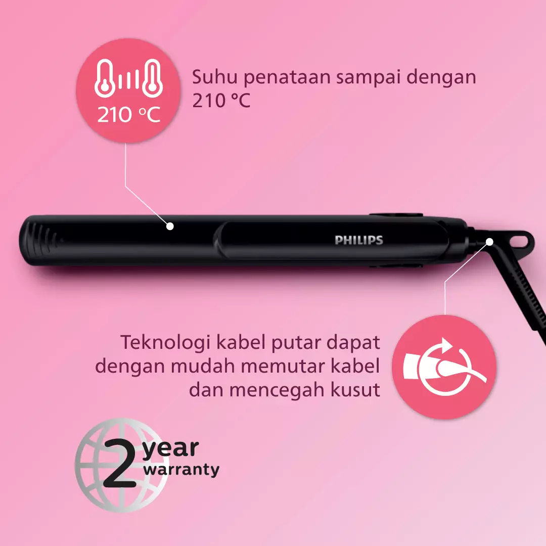 Philips Beauty Set - Hair Straightener + Curler (Catokan &Pengeriting)