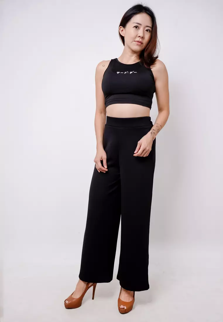 LTE22 TDLA CRTK Crop Tanktop Casual Wanita Katakana Black