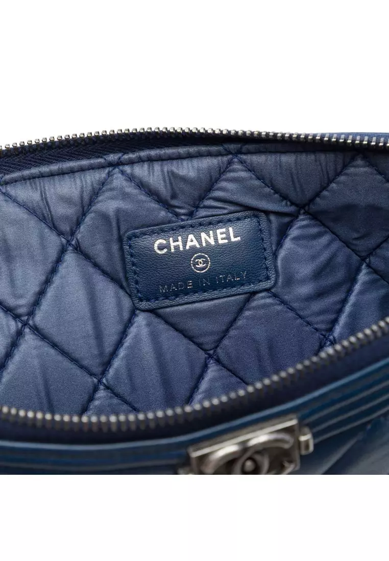 Pre-Loved Chanel Medium Quilted Lambskin Boy O Case Clutch