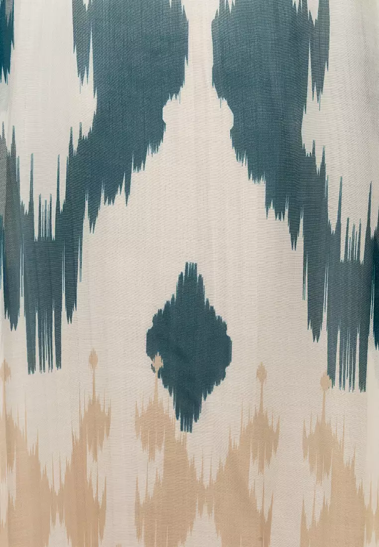 Abu Ikat Wave Cut Outer & Pleated Slip Dress