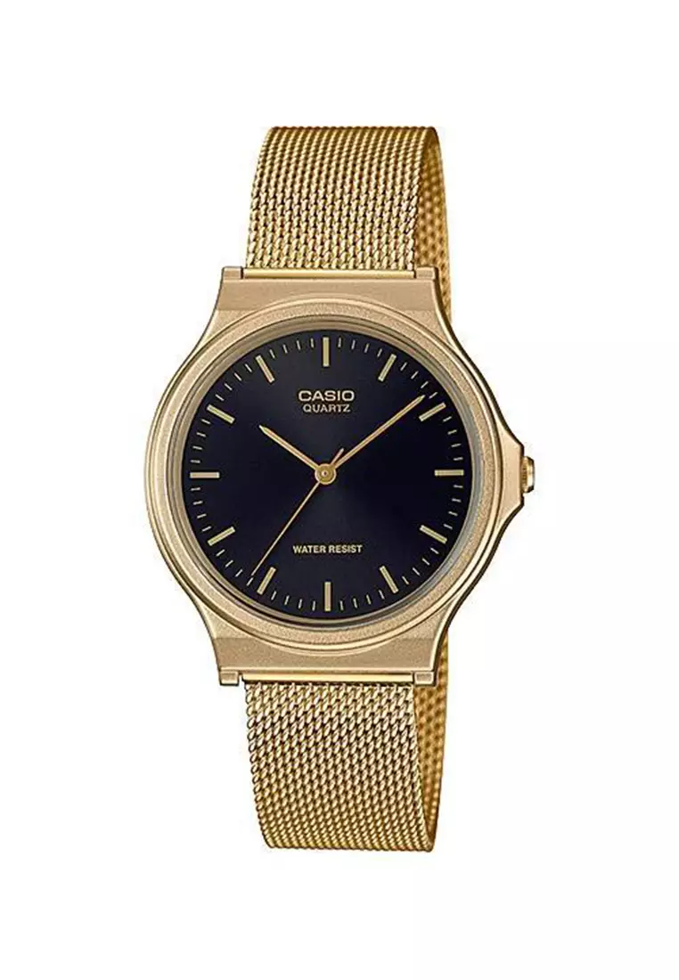 Casio round sale gold watch
