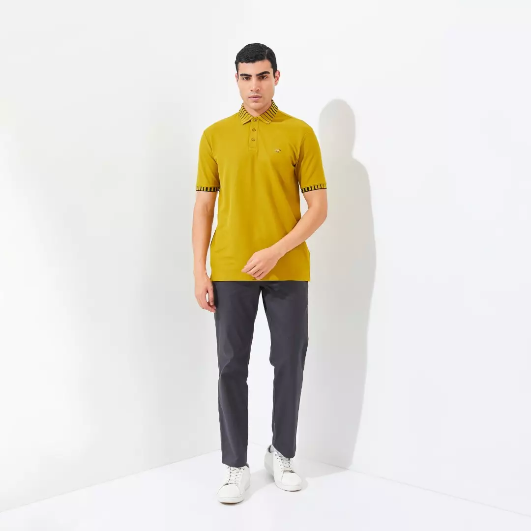 Jack Nicklaus Ben Polo Shirt Pria Regular Fit Golden Palm Colour Golden Palm