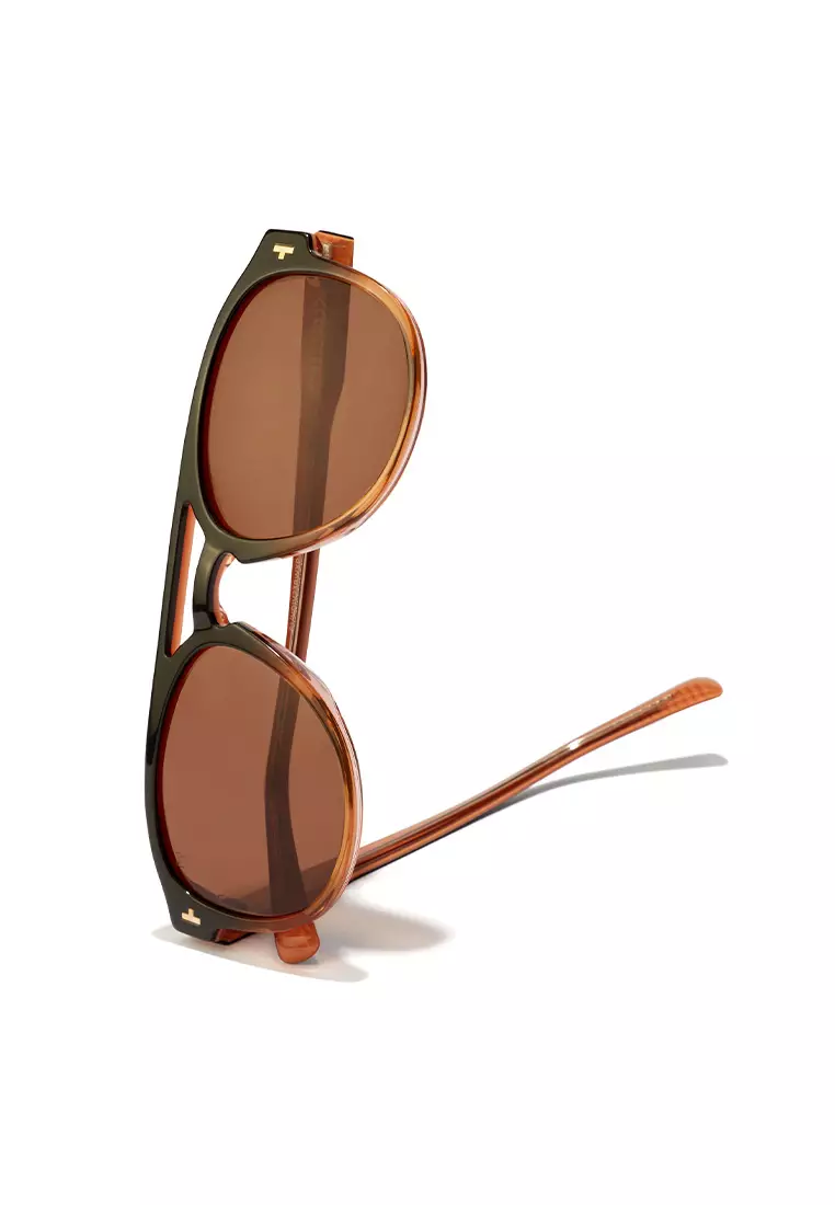 HAWKERS POLARIZED Black Brown DIVER Sunglasses for Men and Women, Unisex. UV400 Protection. Official Product designed in Spain