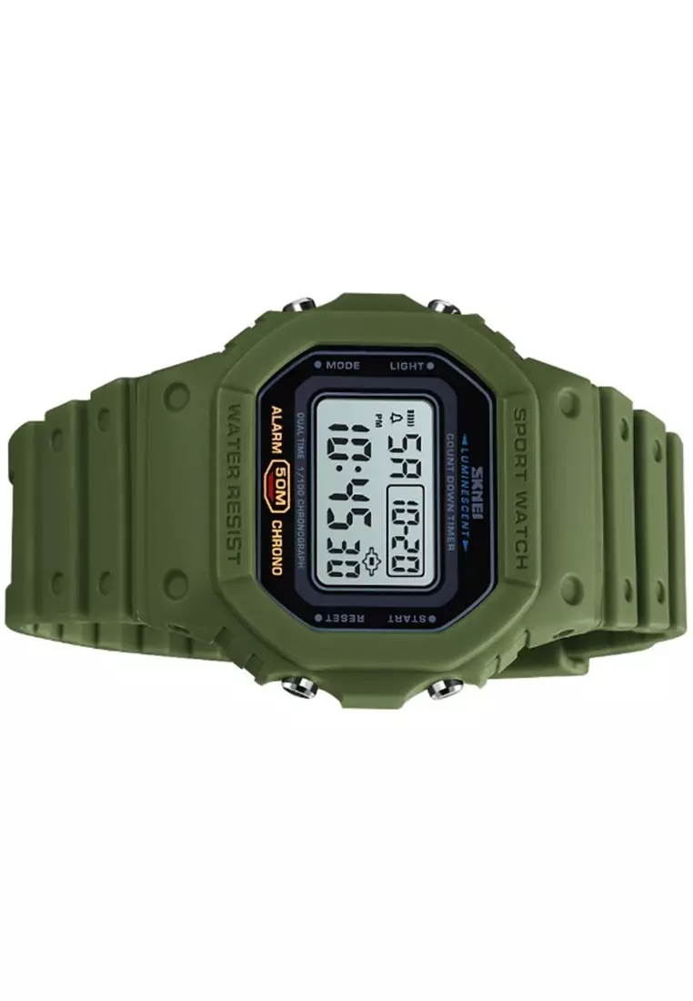 Jam Tangan Digital Pria Design Sporty Many Function Waterproof 50m Strap Tali Material PU ZQ62 ORIGINAL