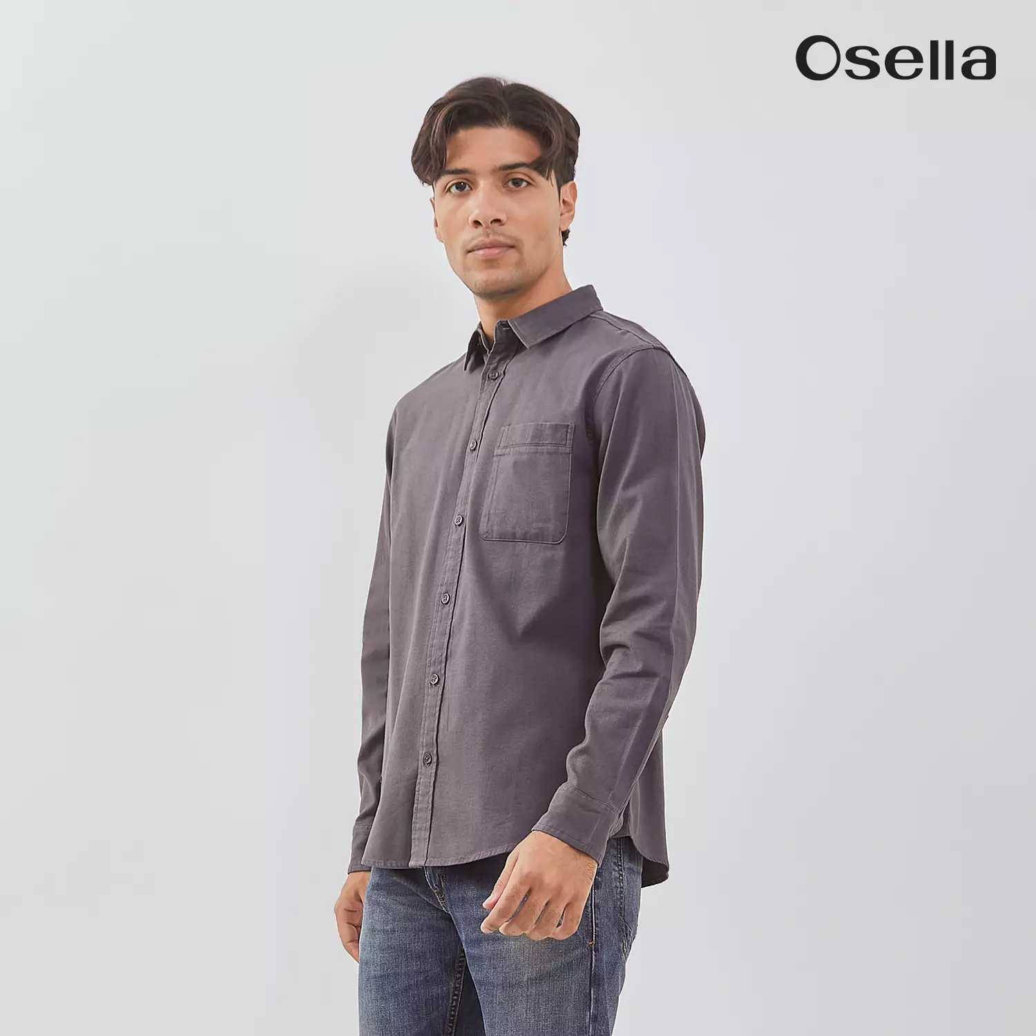Osella Devon Long Sleeve Shirt With Flannel 203U660240 | Kemeja Flanel Lengan Panjang Pria