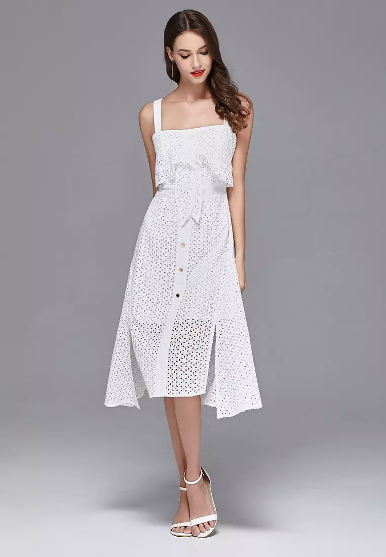 White one piece dress online sale