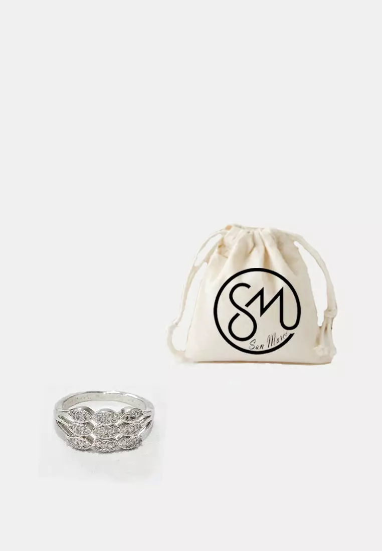 Aksesoris Cincin Wanita Montica Diamante Embelished Ring Silver