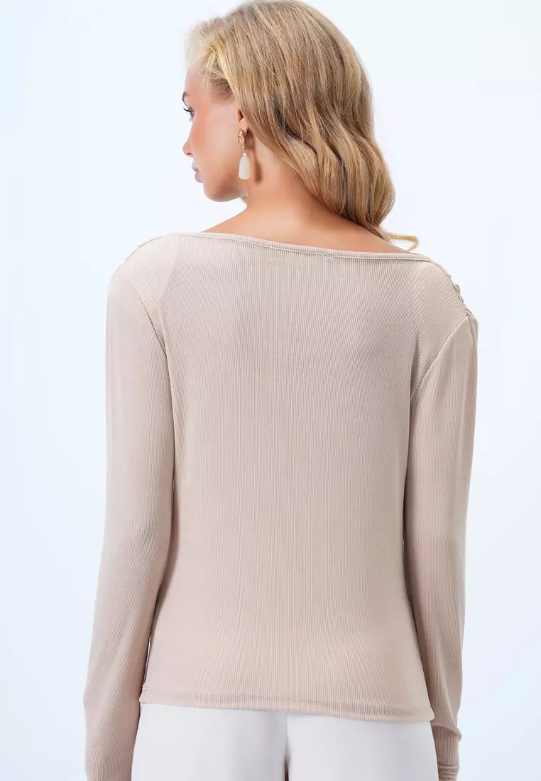 Cowl Neck Draped Blouse