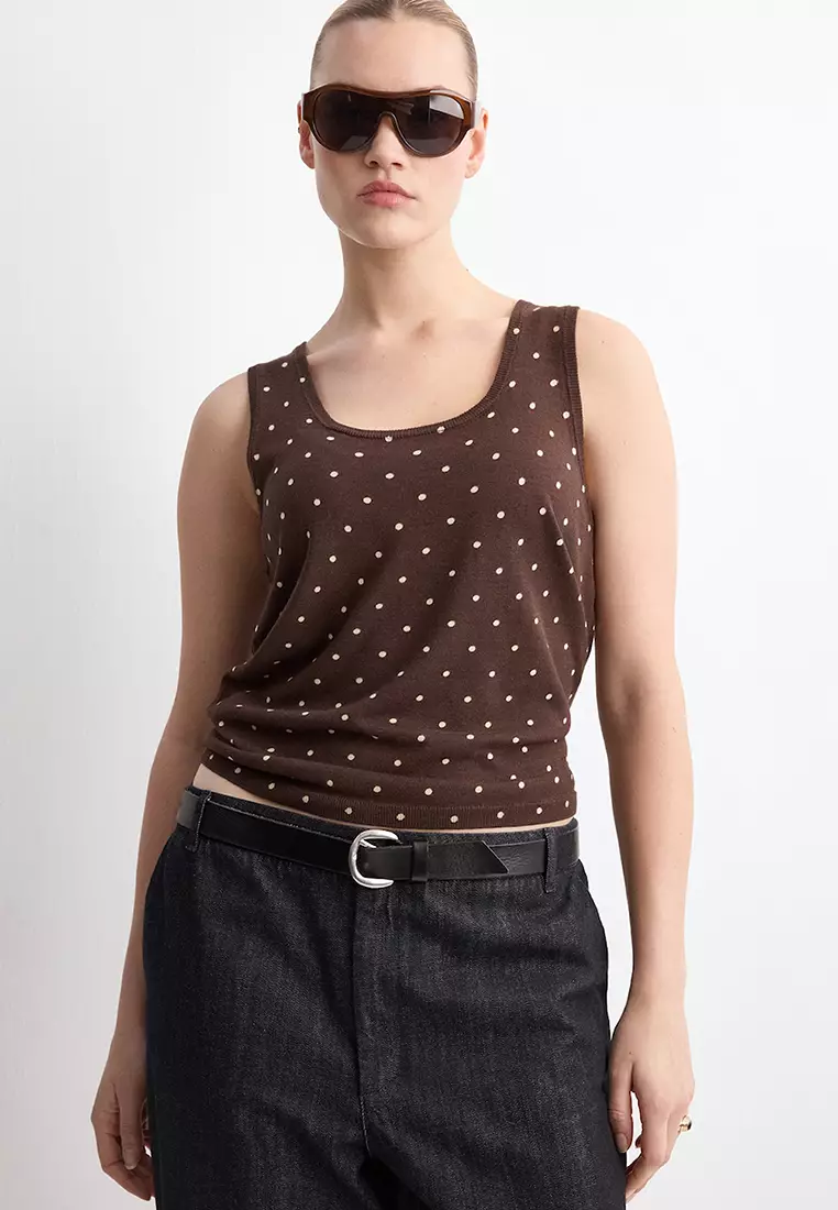 Polka-Dot Knitted Top