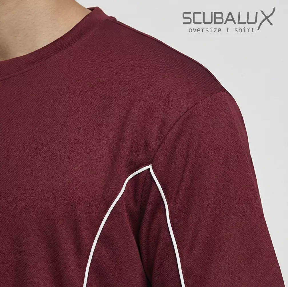 THIRDDAY Kaos Oversize Gym Piped WaistArm Scubalux Merah Maroon MTZ42