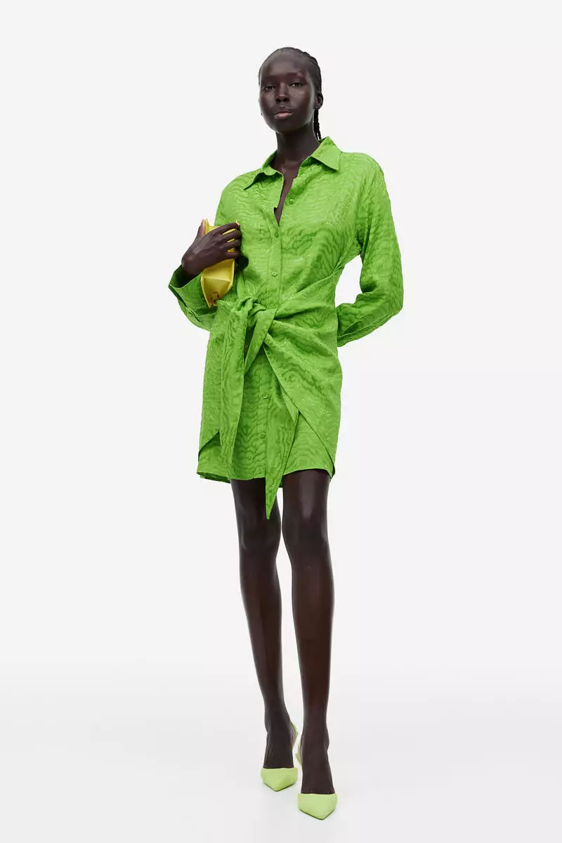 Bright green outlet shirt dress
