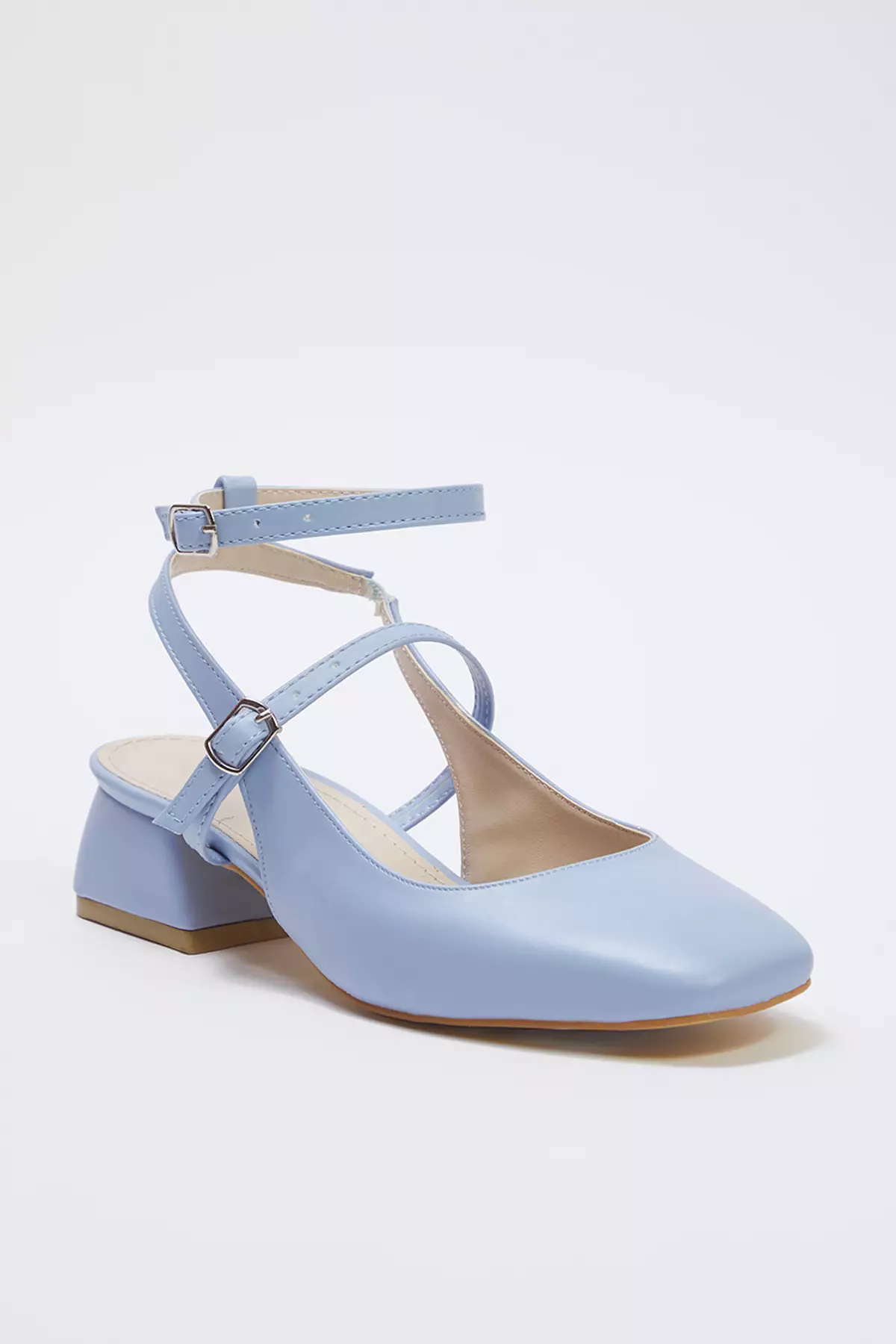 Baby Blue Mary Jane Ankle Strap Square Toe Women High Heels Shoes Takss24To00009