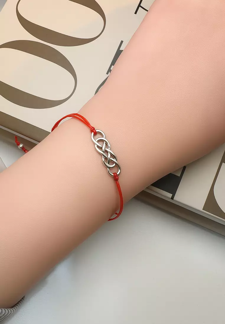 Solid 925 Sterling Silver Celtic Knot Macrame Bracelet