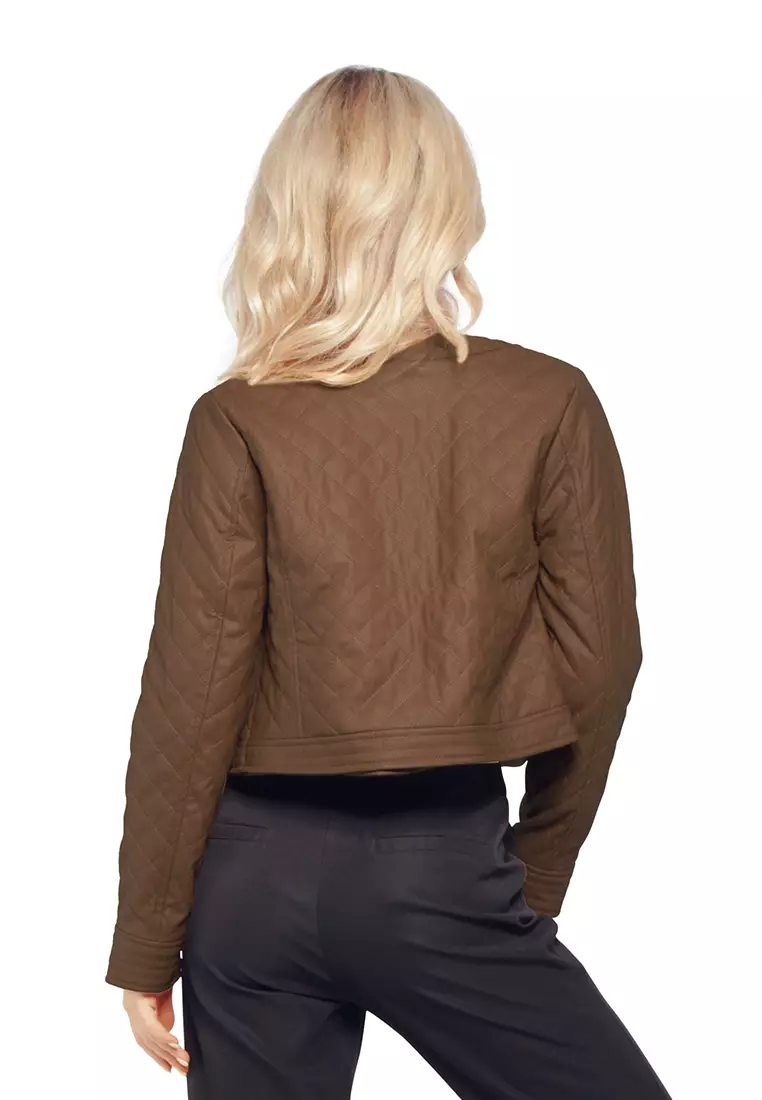 Caramel faux leather jacket hotsell