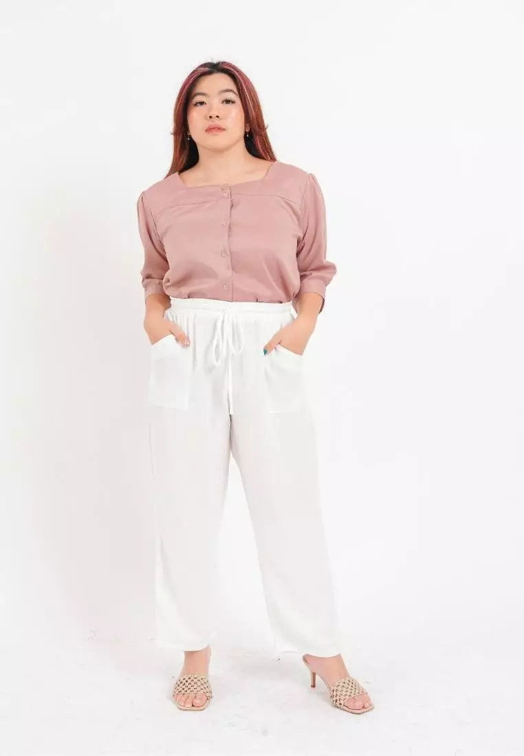 Plus Size Pants Yoo Ra Broken White