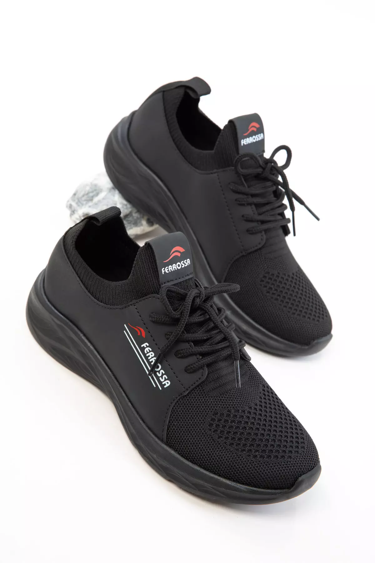 Black-Black-White Unisex Sneaker 20678