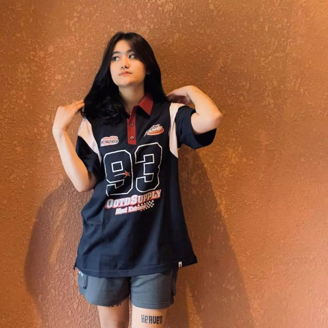 OOTDSUPPLY Oversize Rugby Polo Shirt Springfield Combination | Kaos Polo Pria dan Wanita OVZ-PSR041