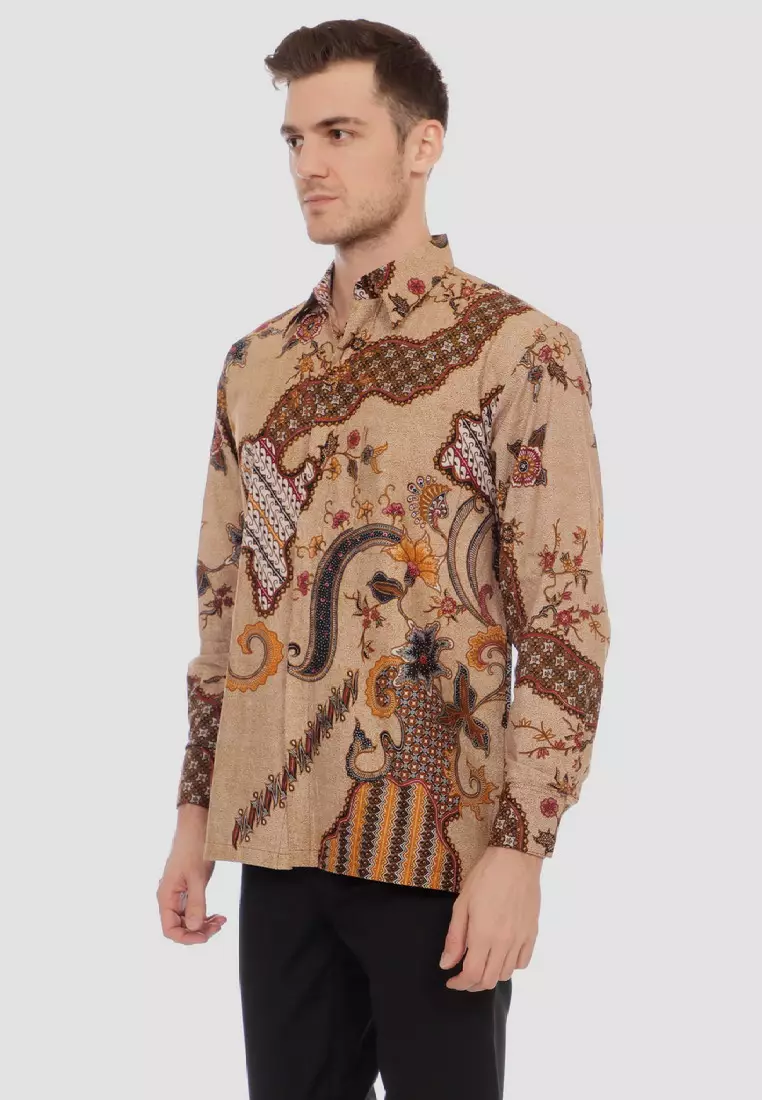 Kemeja Batik Pria Premium Slimfit Elegant Modern Lengan Panjang Cakra