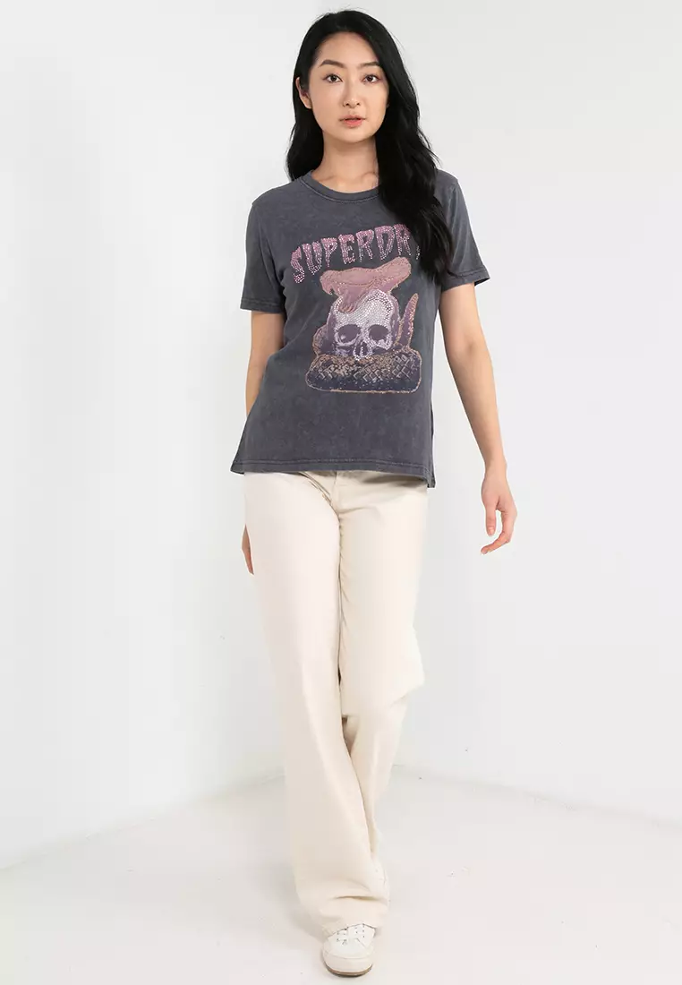 Buy Superdry Vintage Brand Mark Metal Tee - Original