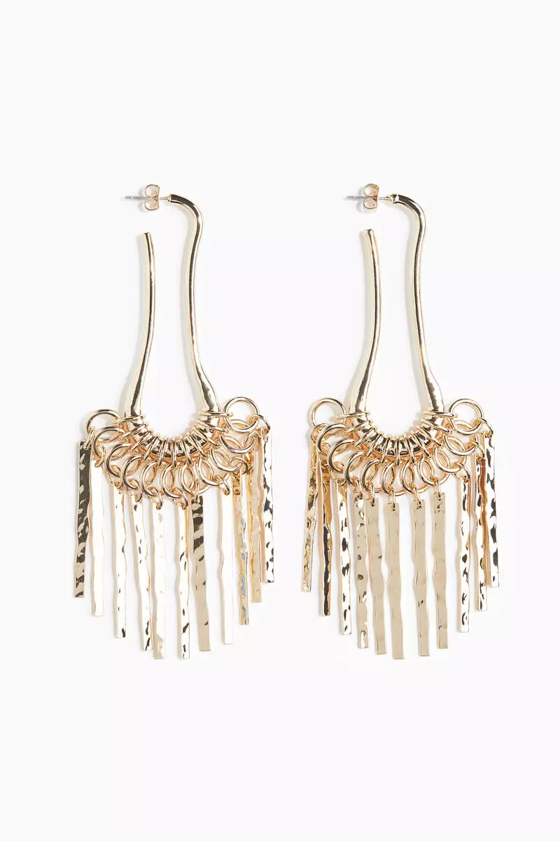 Fringed dangle earrings