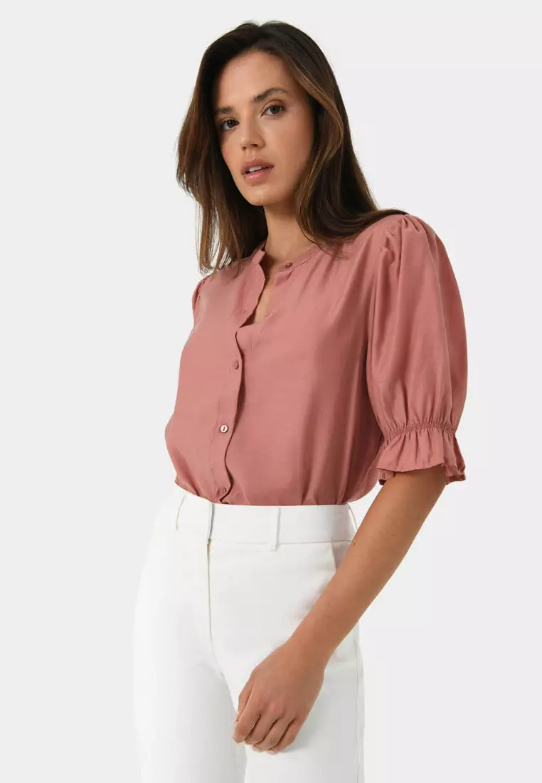 Octavia Ruffled Puff Sleeve Blouse