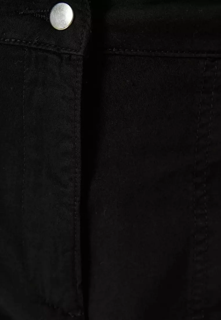Cotton High Waist Cargo Pants