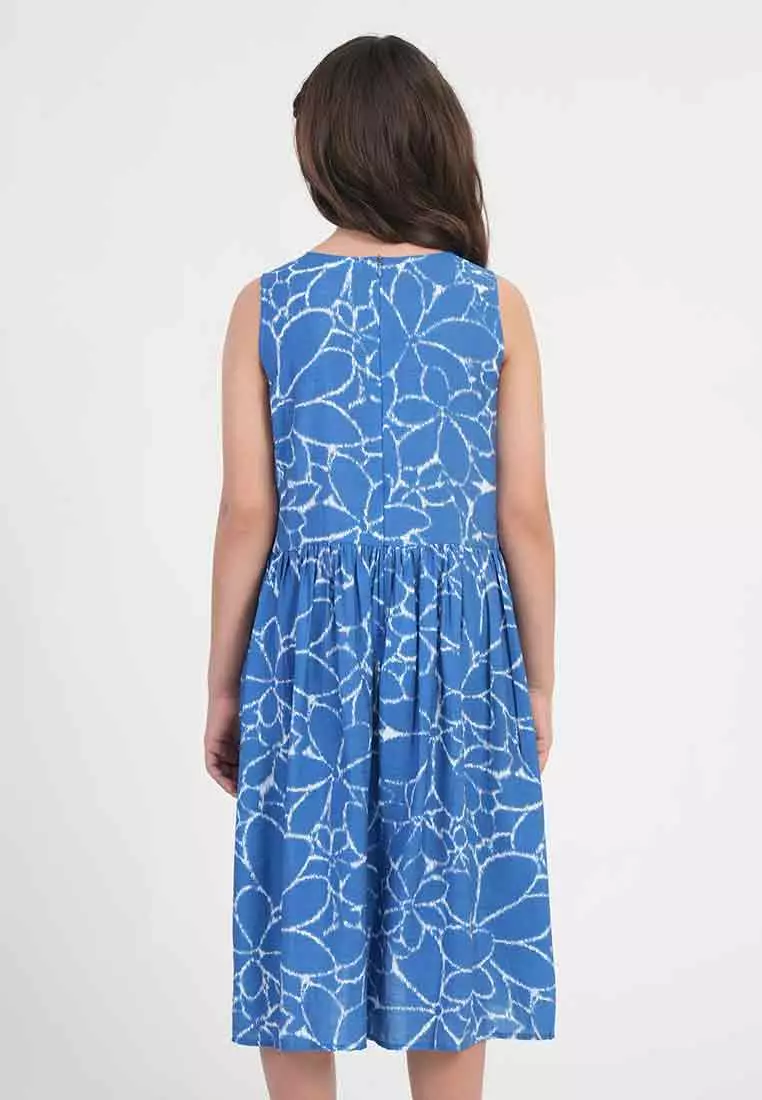  Treehouse Drea Floral Ikat Print Girl’s Dress