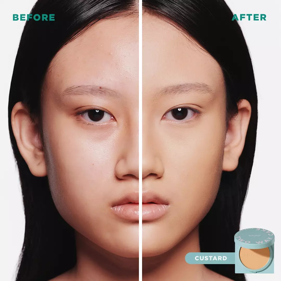 NEW Oil Control Luxcrime Blur & Cover Two Way Cake - Custard