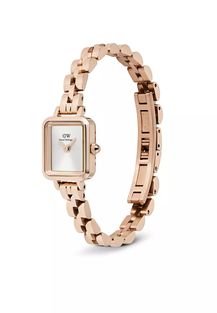 Quadro Mini Arch 3-Link White Silver Sunray Rose Gold Women Watch stainless steel watch DW Official Authentic Original