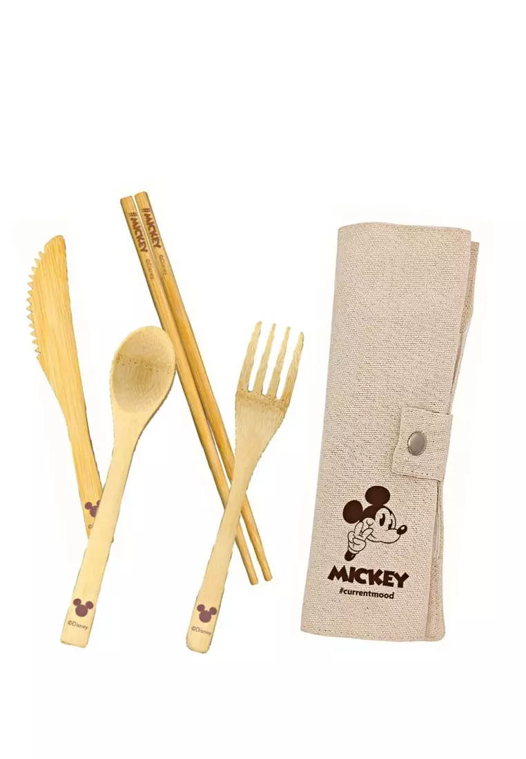 Mickey Mouse Disney Mickey - 4P Bamboo Cutlery Sets(spoon,knife