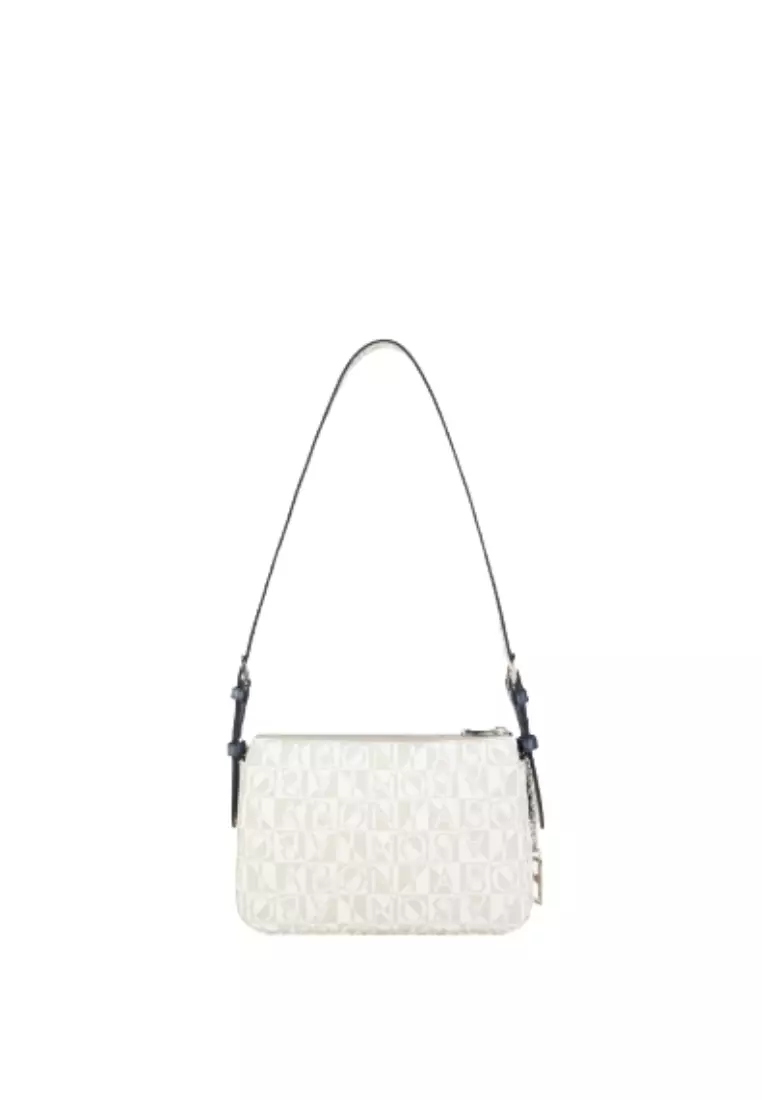 Bonia White/Navy Blue Cettina Small Crossbody Bag