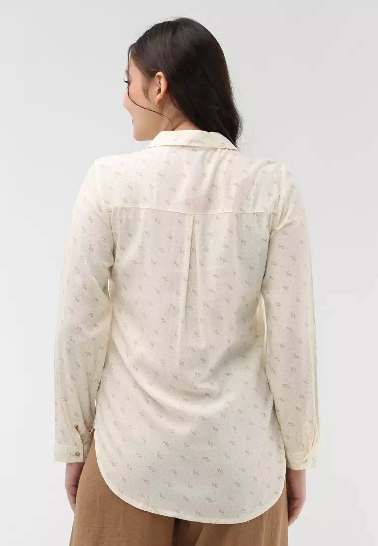 Woven Printed Rayon Long Sleeves Blouse