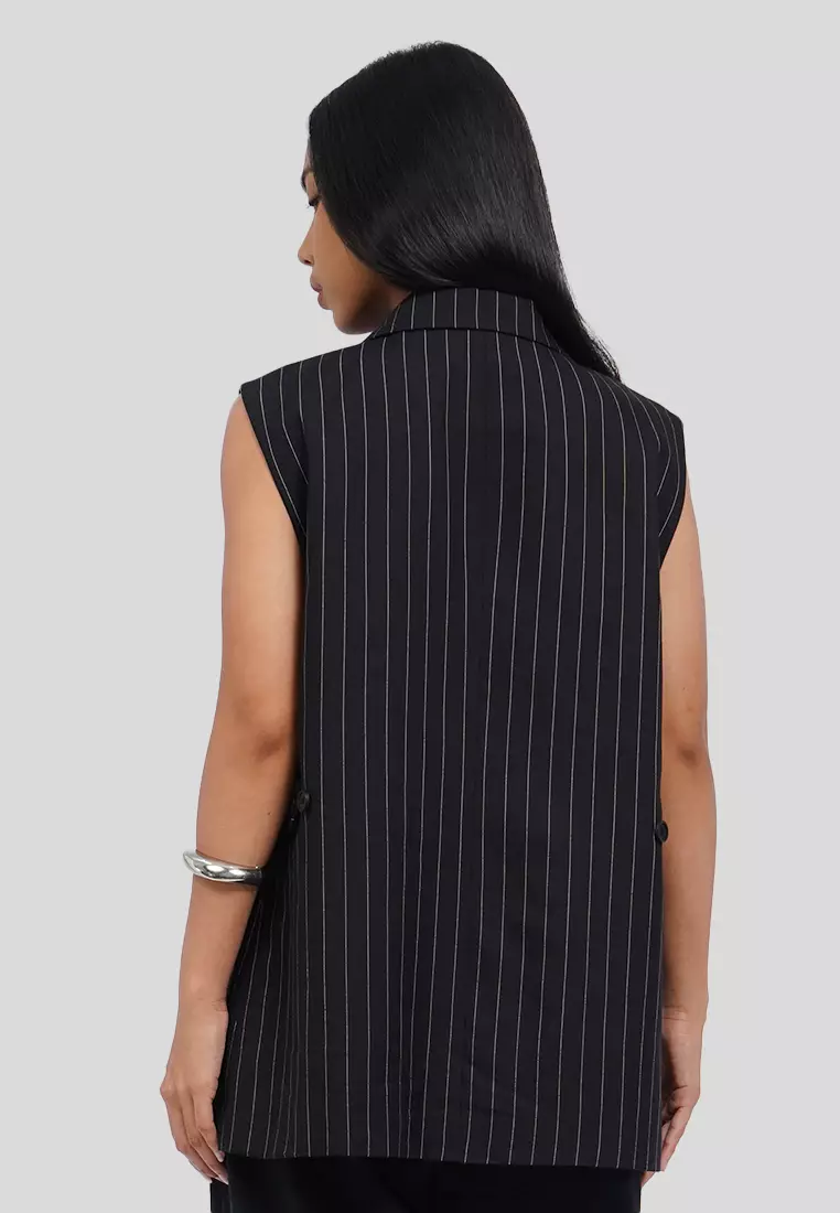 Oversized Long Vest with Lapel